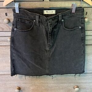 Madewell Skirt Women's Stretch Denim Straight Mini Black Wash